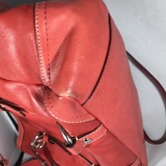 Red Leather Coach Purse - Picture 5 of 8